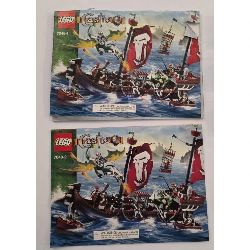 LEGO 7048 Castle Troll Warship- Parts With Manuals & Some Minifigures-Read